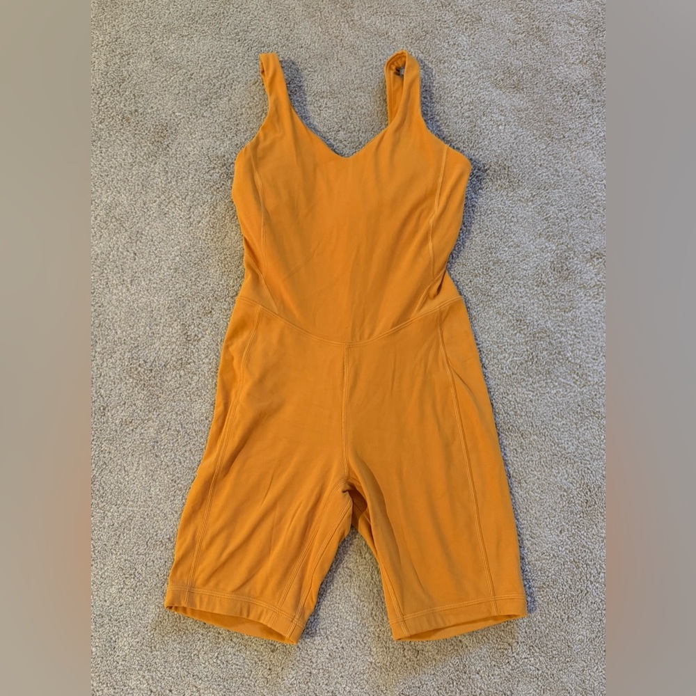 Lululemon Align Onesie 8” Autumn Orange Size 6 Nulu Built-In Bra Rare Color - Picture 5 of 7